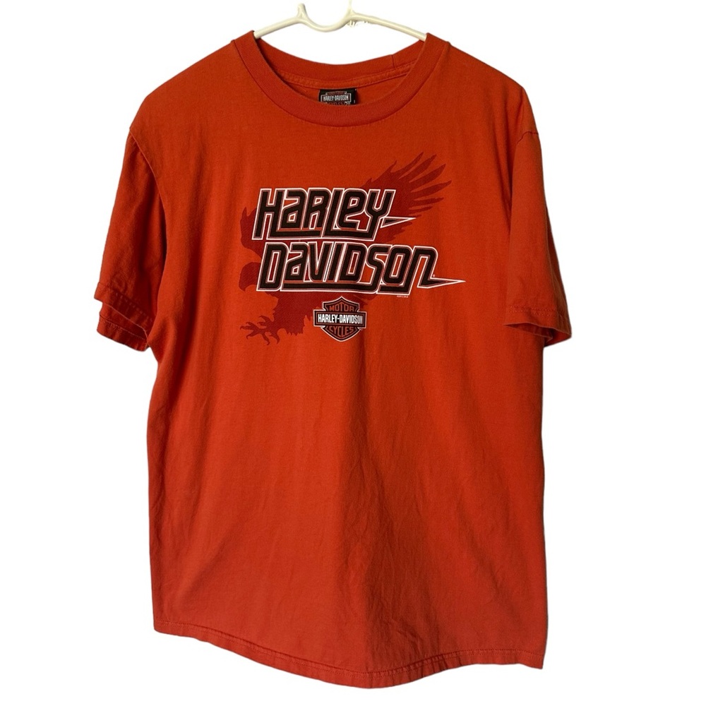 Harley Davidson Motorcycle Orange New Hampshire USA Tee Shirt Large